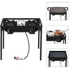 Angel Sar Portable Gas Stove with 2 Burners, Propane Camping Stove with Removable Legs, Outdoor Camp Stove Propane Cooker - 2 of 4