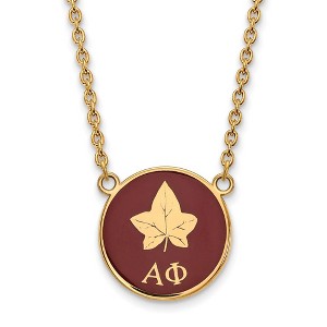 Black Bow Jewelry 14k Yellow Gold Plated Sterling Silver Alpha Phi Greek Life Necklace 18 Inch - 1 of 4