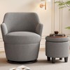 CAVINAS Linen Swivel Accent Chair with Ottoman,Modern Upholstered Swivel Living Room Chairs,Reading Chairs for Living Room - 2 of 4