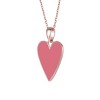 Guili Children's 14k Gold Plated with Rich Magenta Enamel Elongated Heart Pendant Necklace, A Bold & Playful Jewelry Piece for Any Look - 2 of 3