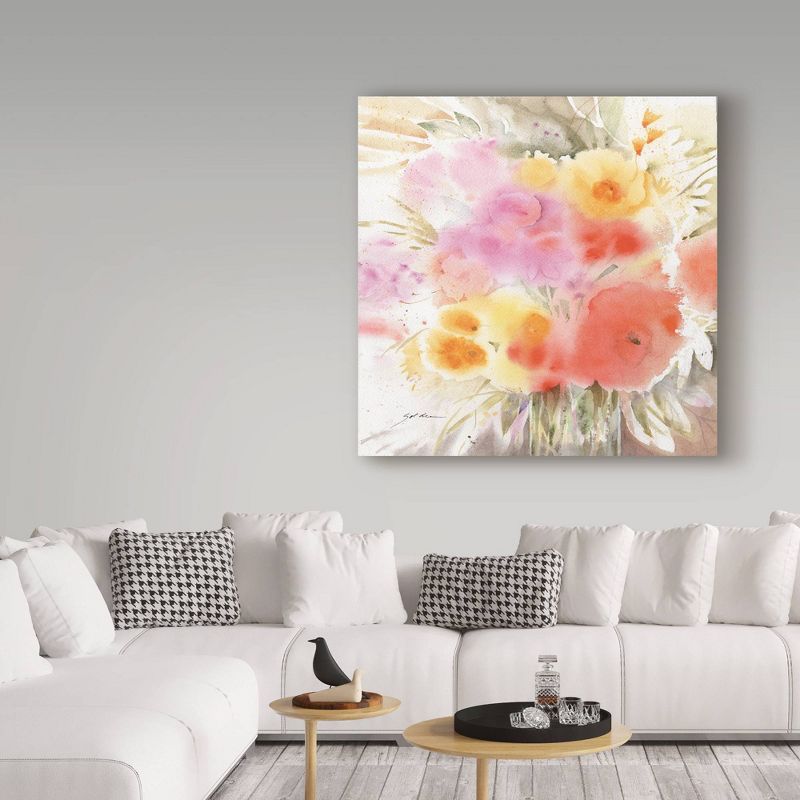 18&#34; x 18&#34; Spring Flowers Square by Sheila Golden - Trademark Fine Art: Gallery-Wrapped, Giclee Canvas, Modern Botanical Art, Made in USA, 4 of 6
