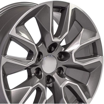 OE Wheels CV32 20 Inch Rim Fits Silverado 1500 RST Style 6x139.7 20x9 Gloss Gunmetal Machined - Hollander 5916 (1)