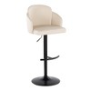 26" Faux Leather Contemporary Adjustable Barstool with Swivel and Rounded T Footrest for Kitchen or Bar Seating - 2 of 4