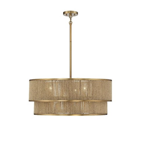 Savoy House Ashburn 6 - Light Pendant In Warm Brass/rope : Target