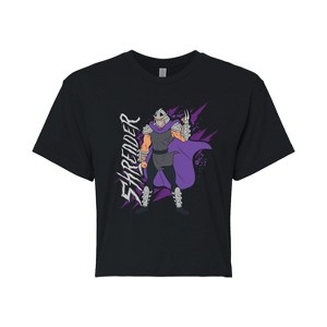 Women's - Teenage Mutant Ninja Turtles - Shredder Slash Cropped Graphic T-Shirt - 1 of 4