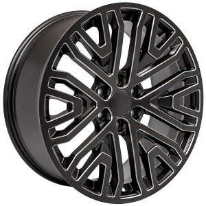 OE Wheels LLC CV37-22090-6550-28B Black Wheel Painted (22 x 9. inches /6 x 139 mm, 28 mm Offset) - 1 of 2