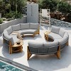 Coolbibila-6-Person Outdoor Seating Group With Cushions And A Coffee Table, Patio Furniture Set 3 Piece, Round Sofa Set - 3 of 4