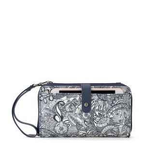 Sakroots Women's Large Smartphone Crossbody Bag in Coated Canvas Convertible Purse with Detachable Wristlet Strap Includes Phone Wallet Pockets, Navy - 1 of 4