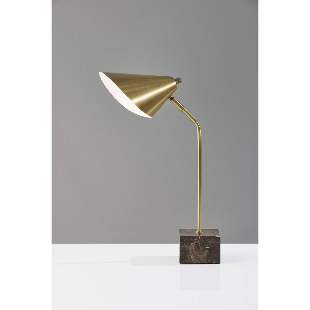 Photos - Floodlight / Street Light Adesso Hawthorne Desk Lamp Antique Brass  