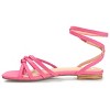 Journee Collection Womens Indee Ankle Wrap Low Block Heel Sandals Pink 7.5 - 2 of 4