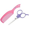JuzToys Pretend Hair Stylist Set - 13pcs Kids Hair Salon Toys Pretend Play with Real Blowing Hair Dryer, Scissors, Comb – Pink/Purple - 2 of 4
