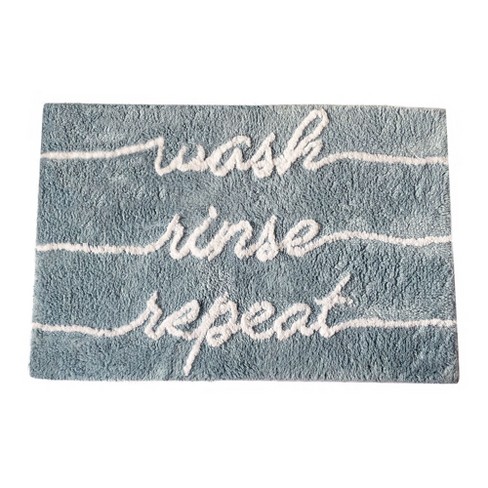 Blue Spa Cotton Bath Mat, 20x30