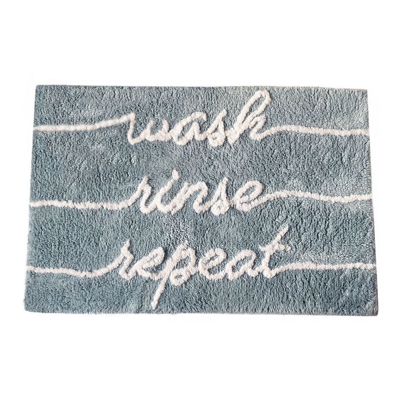 Wash Rinse Repeat Word Novelty Cute Bath Rug - 20"x30" - Elrene Home Fashions, 1 of 4