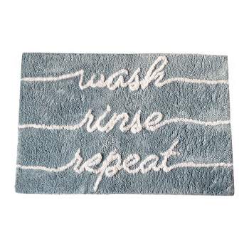 Wash Rinse Repeat Word Novelty Cute Bath Rug - 20"x30" - Elrene Home Fashions