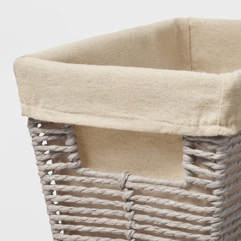 10.25&#34; x 6&#34; x 6&#34; Small Woven Twisted Paper Rope Tapered Basket Gray - Brightroom&#8482;, 3 of 5