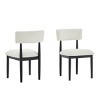 Modern Boucle Upholstered Dining Chairs Set of 2, Armless Chairs with Solid Wood Frame for Kitchen or Dining Room - Panipeachy - 4 of 4