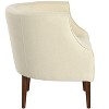 Okak Fabric Accent Chair Button-Tufted Barrel Chair with Upholstered Elegant Club Chair with Birch Wood Legs for Living Room Bedroom - 3 of 4