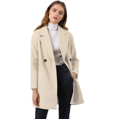 INSPIRE CHIC Women's Notched Lapel Double Breasted Raglan Sleeve Winter Coat