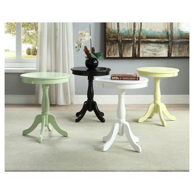 Yellow Round Wood Side Table with Graceful Legs