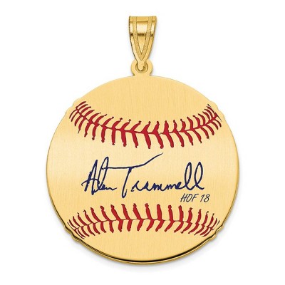 Black Bow Jewelry 14K Gold Plated Alan Trammell Signature MD Enamel Baseball Pendant