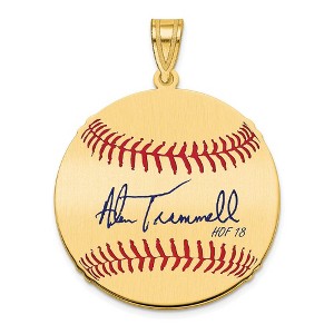 Black Bow Jewelry 14K Gold Plated Alan Trammell Signature MD Enamel Baseball Pendant - 1 of 4