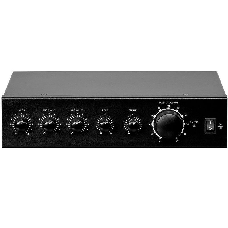 Monoprice Commercial Audio 60W 3ch 100/70V Mixer Amp (No Logo), 3 of 6