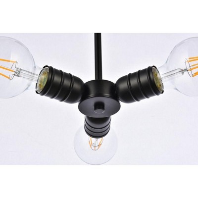 Reyes 3-Light Black Iron Mini Pendant for Indoor/Outdoor