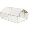 Large Metal Chicken Coop, Walk-in Poultry Chicken Hen cage, Spire Shaped Rabbits Duck Cage for Outdoor Yard Farm Use, 9.8 X 6.5 X 6.5FT - 3 of 4