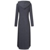 Women Long Sleeve Pullover Pocket Slim Sweatshirt Casual Hoodie Dress Hooded Sweater Dresses Dark Grey M - 4 of 4