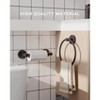 Itopfox 2 Piece Bathroom Hardware Set Matte Black Stainless Steel Zinc Alloy Towel Ring and Toilet Paper Holder Wall Mounted - 3 of 4