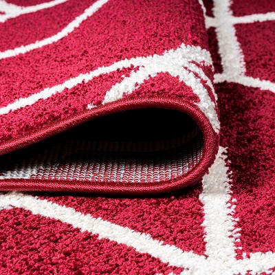 Jonathan Y Red and White Geometric Flat Woven Area Rug