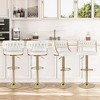 Tangkula Swivel Barstool with Woven Back Set of 4 Upholstered Velvet Adjustable Bar Stools - 2 of 4