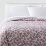 Reversible Microfiber Printed Comforter Ivory/Light Purple Floral - Room Essentials™