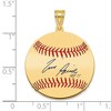 Black Bow Jewelry 14K Gold Plated Tim Raines Signature MD Enamel Baseball Pendant - 4 of 4