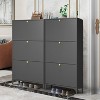 TIRAMISUBEST Black 3-Drawer Steel Shoe Cabinet - Freestanding Flip-Door Storage Organizer for Entryway, Hallway or Bedroom (Assembly Required) - 3 of 4