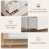 47 Inch Wide Dresser for Bedroom with 5 Spacious Drawers and LED Lights, Chest of Drawers with Built-in Charging Station, Freestanding Cabinet - 4 of 4