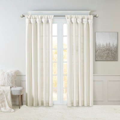 Sapphtopaz Lined Window Curtains DIY Twisted Tab Top Curtain Panel Privacy Assured with Light Filtering for Bedroom, Living Room