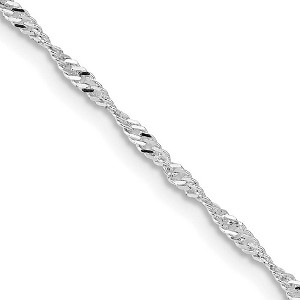 Black Bow Jewelry 1.75mm Rhodium Plated Sterling Silver Solid Singapore Chain Necklace - 1 of 4