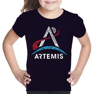 LA Pop Art NASA Artemis Logo - Girl's Word Art T-Shirt - 1 of 4