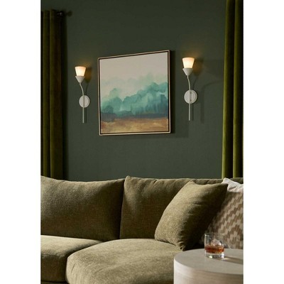 Pinellas White Plaster Dimmable Wall Bracket with Opal Glass Shade