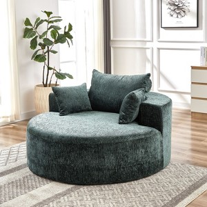 NicBex Modern Round Corduroy Sponge Single Sofa with Back Cushion & Pillows, Fluffy Sleeper Chair for Living Room & Bedroom - 1 of 4