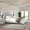 Martha Stewart Queen Amelia Upholstered Platform Bed Gray/Black - 2 of 4