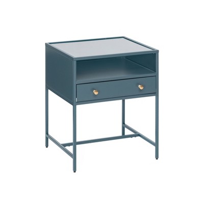 MH London Hale 24" Iron & Glass Nightstand in Blue