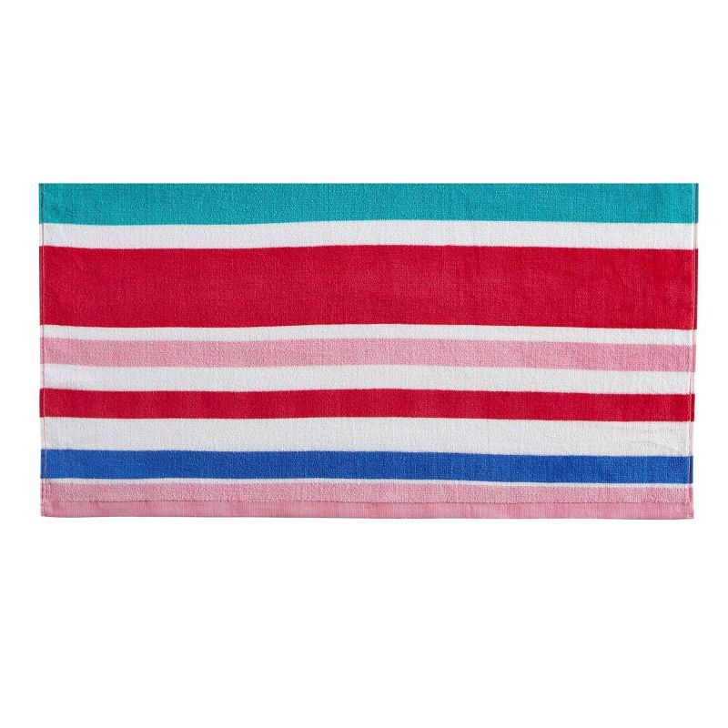2pk Cabana Striped Fiber Reactive Printed Beach Towels Pink - Mudd, 4 of 5