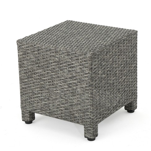 Puerta Wicker Side Table Mixed Black Christopher Knight Home Target