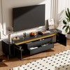 Chic Crate-74.8 Inch Modern Media Console – 4-Drawer & 2-Cabinet TV Stand w/ Metal Legs, Multi-Room Furniture - 2 of 4
