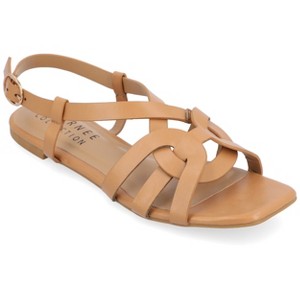 Journee Collection Womens Alorra Buckle Flat Sandals - 1 of 4