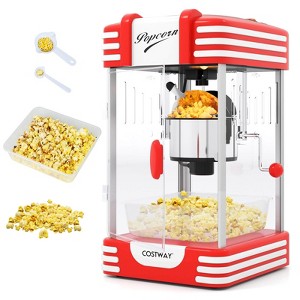 Costway 19 Oz Popcorn Machine with Stainless Steel Kettle, Halogen Light, Kernel Oil Scoops - 1 of 4