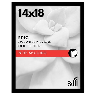 Americanflat 14x18 Picture Frame  - Black Picture Frame - Wide Photo Frames Made of Engineered Wood - Epic Collection - Black