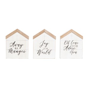 Transpac MDF Little Church Decor Set of 3 Christmas Home Decorations - 1 of 1